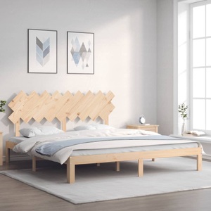 vidaXL, vidaXL Massivholzbett mit Kopfteil 6FT Super King