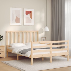 vidaXL, vidaXL Massivholzbett mit Kopfteil 140x200 cm