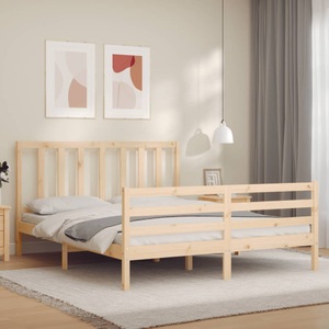 vidaXL, vidaXL Massivholzbett mit Kopfteil 160x200 cm