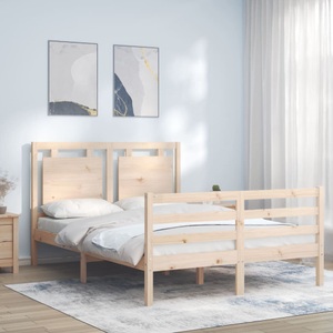 vidaXL, vidaXL Massivholzbett mit Kopfteil 4FT Small Double