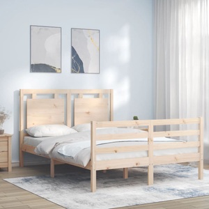 vidaXL, vidaXL Massivholzbett mit Kopfteil 140x200 cm