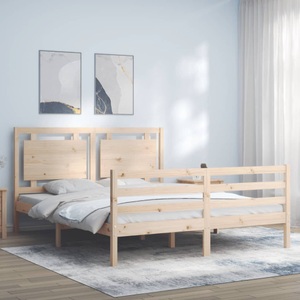 vidaXL, vidaXL Massivholzbett mit Kopfteil 160x200 cm