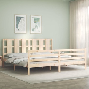 vidaXL, vidaXL Massivholzbett mit Kopfteil 6FT Super King
