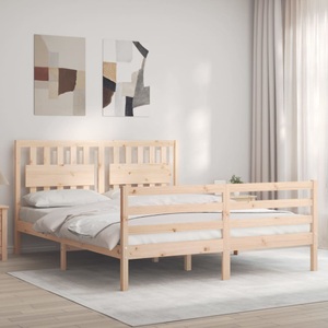 vidaXL, vidaXL Massivholzbett mit Kopfteil 160x200 cm