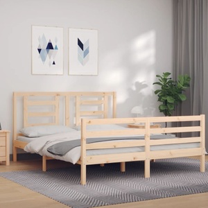 vidaXL, vidaXL Massivholzbett mit Kopfteil 160x200 cm