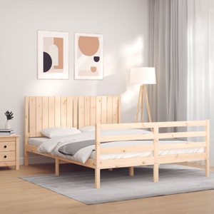 vidaXL, vidaXL Massivholzbett mit Kopfteil 160x200 cm