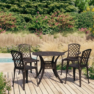 vidaXL, vidaXL 5-tlg. Bistro-Set Aluminiumguss Bronzen, vidaXL 5-tlg. Bistro-Set Aluminiumguss Bronzen
