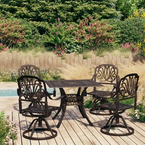 vidaXL, vidaXL 5-tlg. Bistro-Set Aluminiumguss Bronzen, 