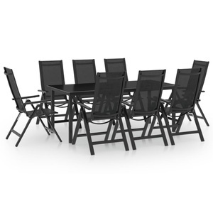 vidaXL, vidaXL 9-tlg. Garten-Essgruppe Aluminium Anthrazit