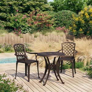 vidaXL, vidaXL 3-tlg. Bistro-Set Aluminiumguss Bronzen, 