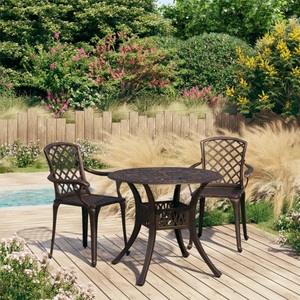 vidaXL, vidaXL 3-tlg. Bistro-Set Aluminiumguss Bronzen, 