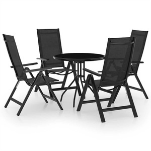 vidaXL, vidaXL 5-tlg. Bistro-Set Schwarz und Anthrazit