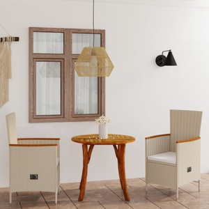 vidaXL, vidaXL 3-tlg. Garten-Essgruppe Beige, 