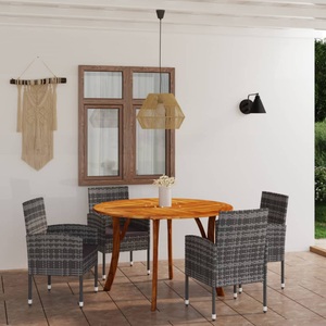 vidaXL, vidaXL 5-tlg. Garten-Essgruppe Anthrazit, 