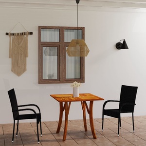 vidaXL, vidaXL 3-tlg. Garten-Essgruppe Schwarz, 