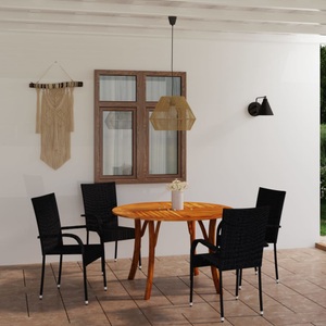 vidaXL, vidaXL 5-tlg. Garten-Essgruppe Schwarz, 