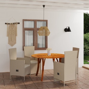 vidaXL, vidaXL 5-tlg. Garten-Essgruppe Beige, 