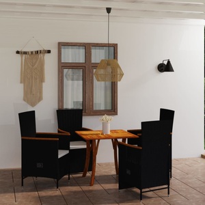 vidaXL, vidaXL 5-tlg. Garten-Essgruppe Schwarz, 