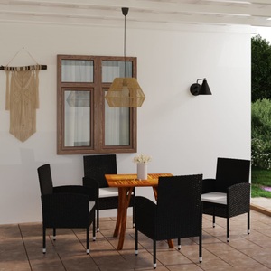 vidaXL, vidaXL 5-tlg. Garten-Essgruppe Schwarz, 