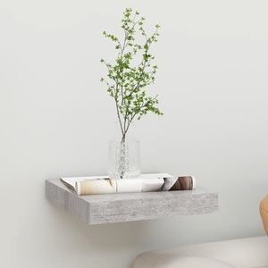 vidaXL, vidaXL Schwebendes Wandregal Betongrau 23x23,5x3,8 cm MDF, vidaXL Schweberegal Betongrau 23x23,5x3,8 cm MDF
