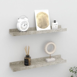 vidaXL, vidaXL Wandregale 2 Stk. Betongrau 40x9x3 cm, vidaXL Wandregale 2 Stk. Betongrau 40x9x3 cm