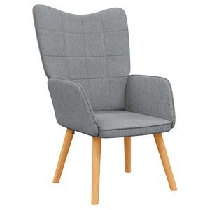 vidaXL, vidaXL Relaxsessel 62x68,5x96 cm Hellgrau Stoff, vidaXL Relaxsessel Hellgrau Stoff