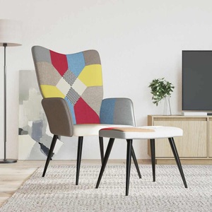 vidaXL, vidaXL Relaxsessel mit Hocker Patchwork Stoff, 
