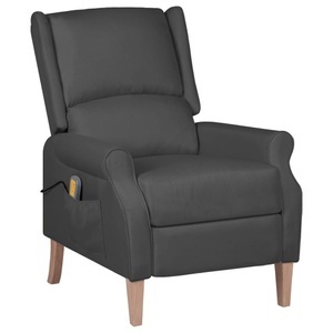 vidaXL, vidaXL Massagesessel Dunkelgrau Stoff, 