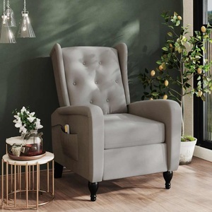 vidaXL, vidaXL Massagesessel Hellgrau Samt, 
