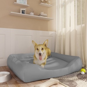 vidaXL, vidaXL Hundebett Hellgrau 80x68x23 cm Kunstleder, 