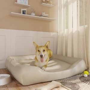 vidaXL, vidaXL Hundebett Beige 105x80x25 cm Kunstleder, 