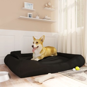 vidaXL, vidaXL Hundebett mit Kissen Schwarz 135x110x23 cm Oxford-Gewebe, 