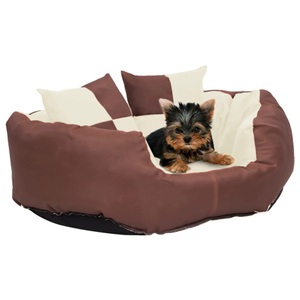 vidaXL, vidaXL Hundekissen Wendbar und Waschbar Braun und Creme 65x50x20 cm, vidaXL Hundekissen Wendbar und Waschbar Braun und Creme 65x50x20 cm