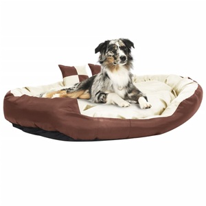 vidaXL, vidaXL Hundekissen Wendbar und Waschbar Braun und Creme 150x120x25 cm, 