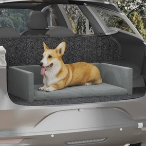 vidaXL, vidaXL Kofferraum-Hundebett Hellgrau 90x60 cm Leinenoptik, 