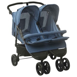 vidaXL, vidaXL Geschwisterwagen Marineblau Stahl, vidaXL Geschwisterwagen Marineblau Stahl