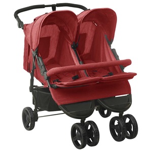 vidaXL, vidaXL Geschwisterwagen Rot Stahl, vidaXL Geschwisterwagen Rot Stahl