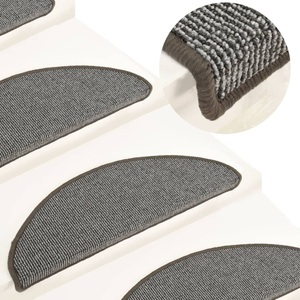 vidaXL, vidaXL Treppenmatten 15 Stk. Grau 65x21x4 cm, vidaXL Treppenmatten 15 Stk. Grau 65x21x4 cm