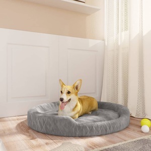 vidaXL, vidaXL Hundebett Grau 90x70x23 cm Plüsch, 