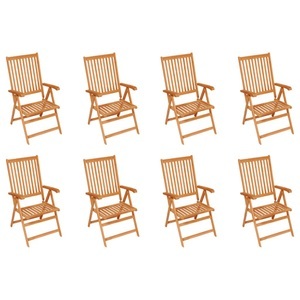 vidaXL, vidaXL Garten-Liegestühle 8 Stk. Massivholz Teak, vidaXL Garten-Liegestühle 8 Stk. Massivholz Teak