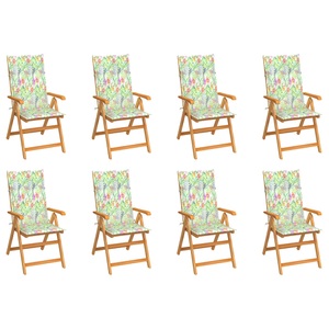 vidaXL, vidaXL Garten-Liegestühle mit Kissen 8 Stk. Massivholz Teak, 