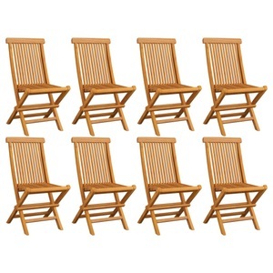 vidaXL, vidaXL Klappbare Gartenstühle 8 Stk. Massivholz Teak, vidaXL Klappbare Gartenstühle 8 Stk. Massivholz Teak