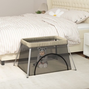 vidaXL, vidaXL Baby-Laufstall mit Matratze Taupe Leinenstoff