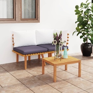 vidaXL, vidaXL 2-tlg. Garten-Lounge-Set mit Kissen Massivholz Akazie, vidaXL 2-tlg. Garten-Lounge-Set mit Kissen Massivholz Akazie