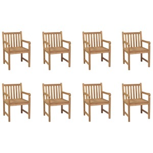 vidaXL, vidaXL Gartenstühle 8 Stk. Massivholz Teak, 