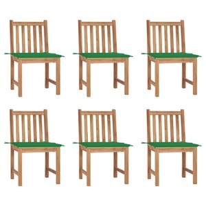 vidaXL, vidaXL Gartenstühle 6 Stk. mit Kissen Massivholz Teak, vidaXL Gartenstühle 6 Stk. mit Kissen Massivholz Teak