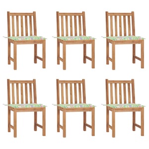 vidaXL, vidaXL Gartenstühle 6 Stk. mit Kissen Massivholz Teak, 