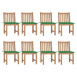 vidaXL, vidaXL Gartenstühle 8 Stk. mit Kissen Massivholz Teak, vidaXL Gartenstühle 8 Stk. mit Kissen Massivholz Teak