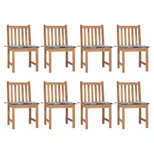 vidaXL, vidaXL Gartenstühle 8 Stk. mit Kissen Massivholz Teak, vidaXL Gartenstühle 8 Stk. mit Kissen Massivholz Teak