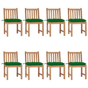vidaXL, vidaXL Gartenstühle 8 Stk. mit Kissen Massivholz Teak, vidaXL Gartenstühle 8 Stk. mit Kissen Massivholz Teak